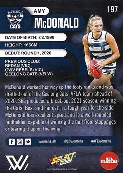 2022 Select AFL Footy Stars #197 Amy McDonald Back